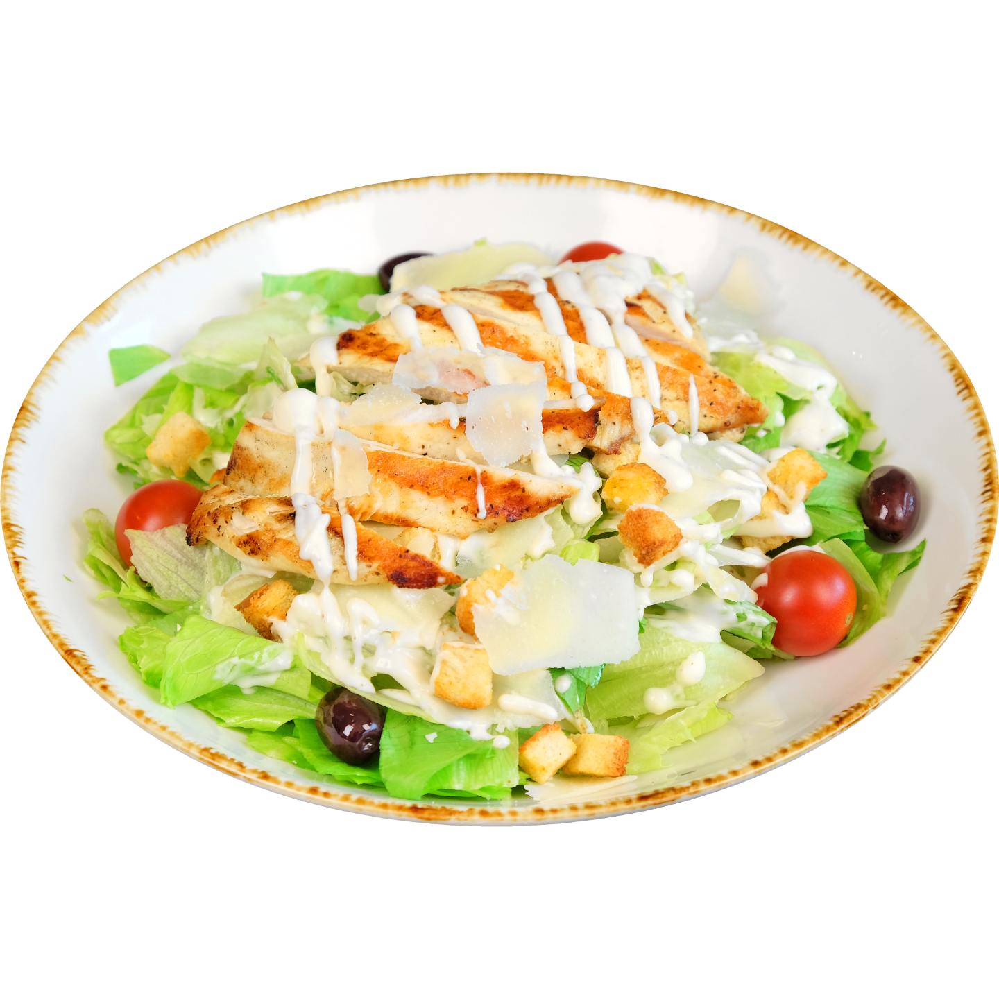 салата "Цезар" с пилешко филе на скара