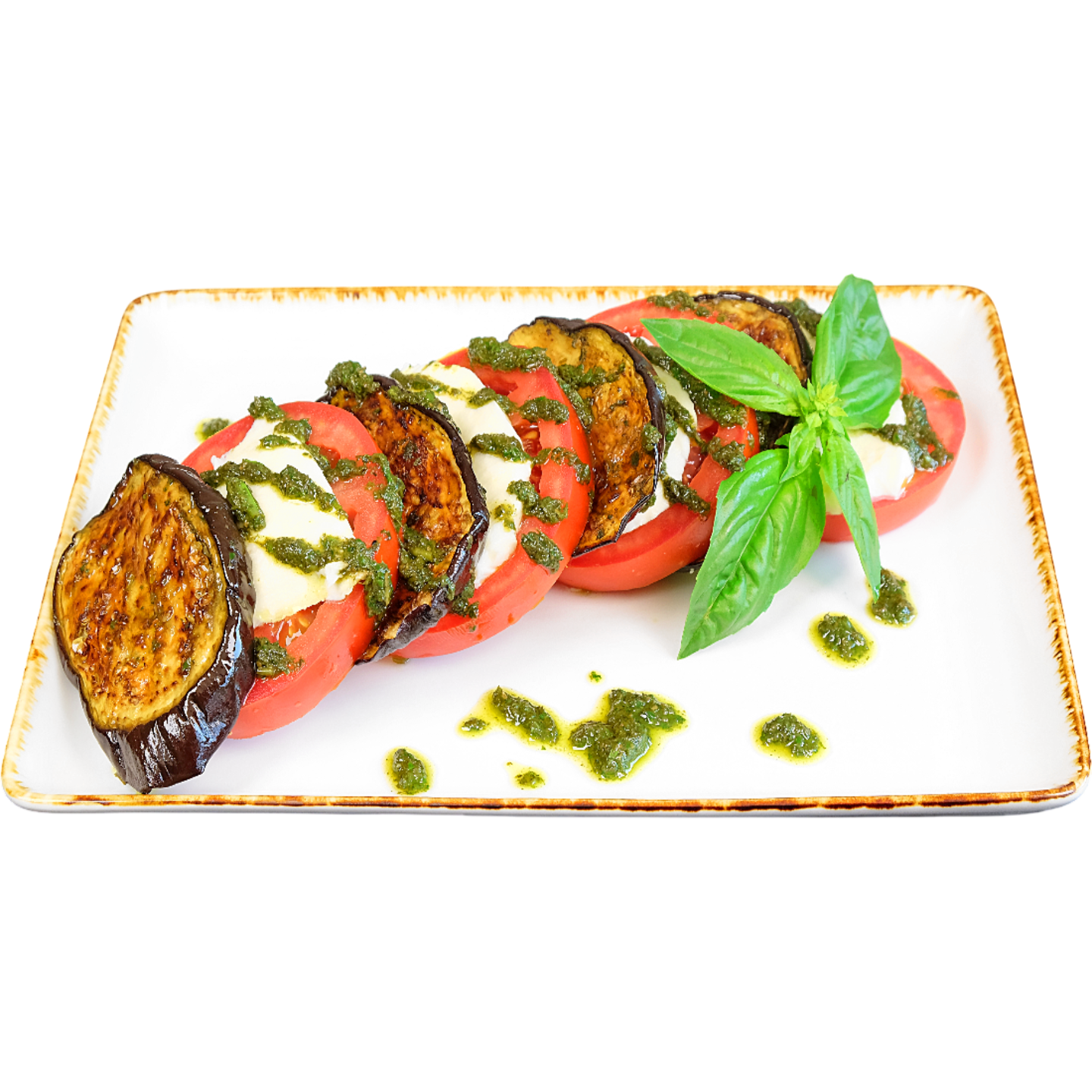 салата "Капрезе" с печен маринован патладжан