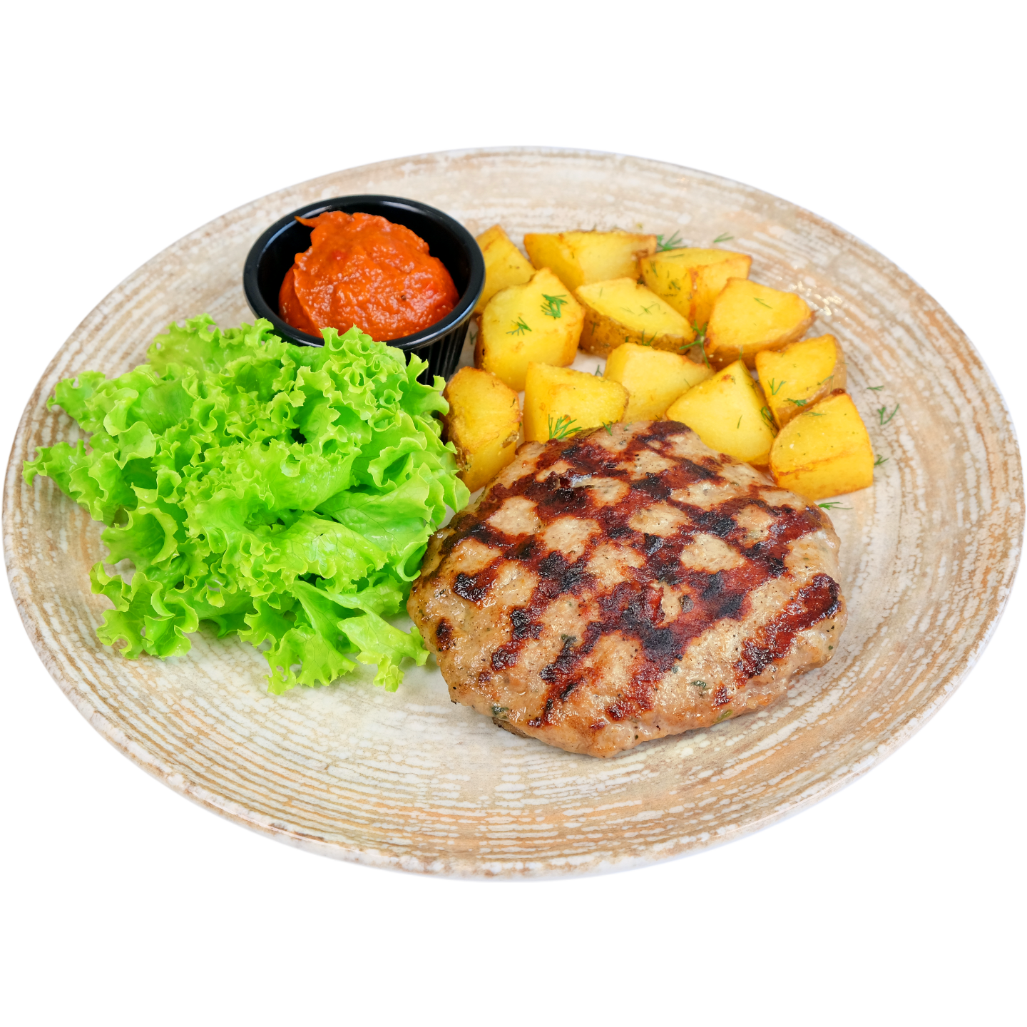 Плескавица на скара с гарнитура