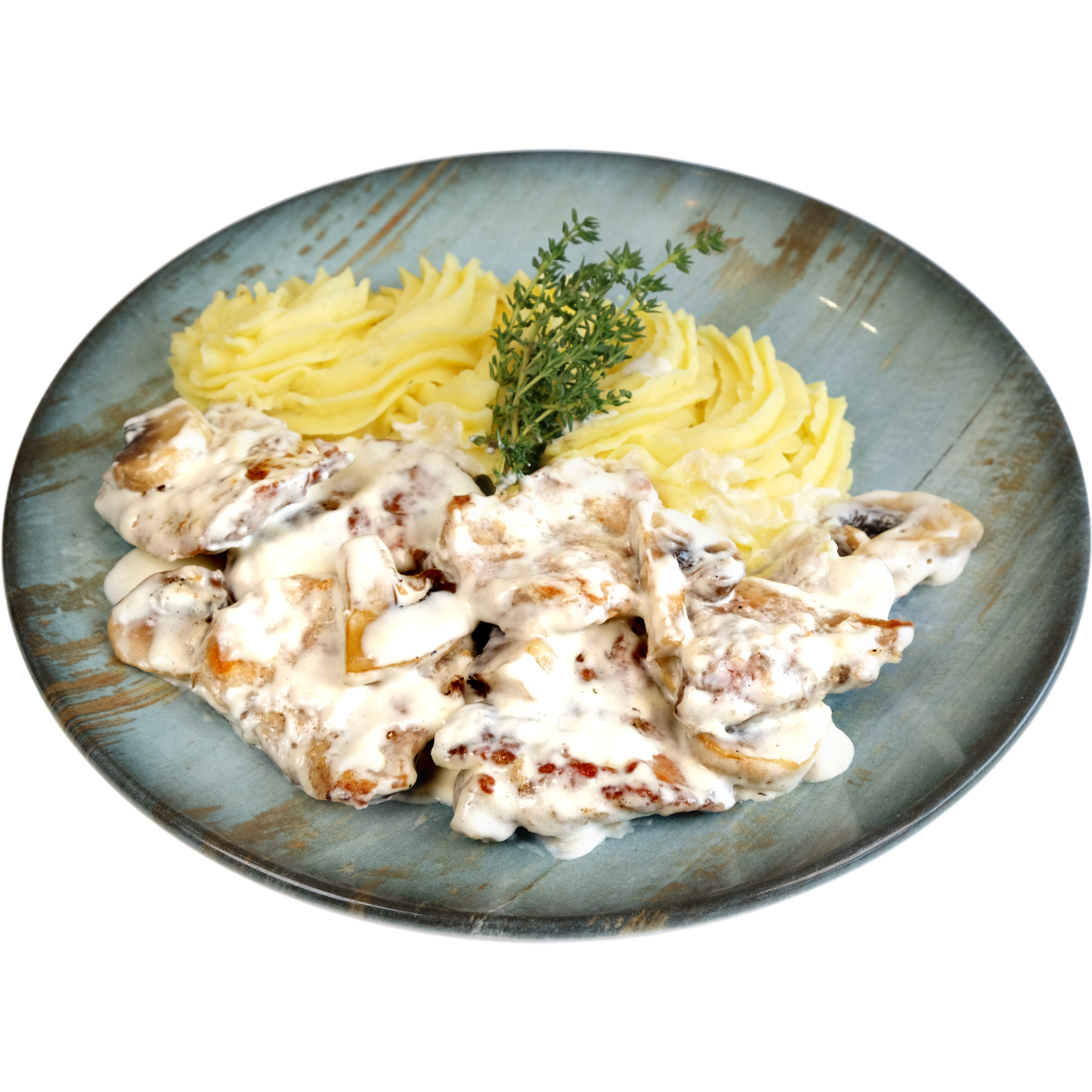 Свинско бон филе с гъби и сметанов сос