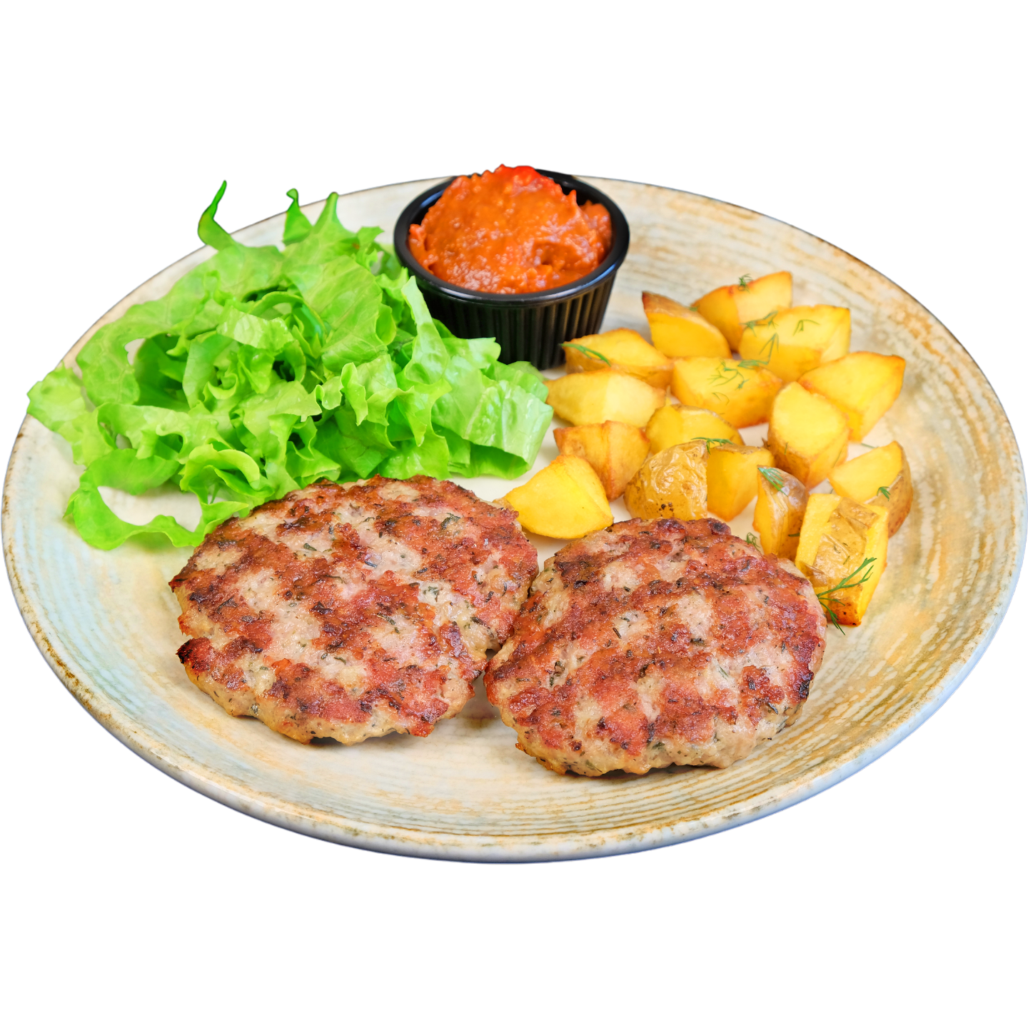 Свински кюфтета на скара с гарнитура/3бр./