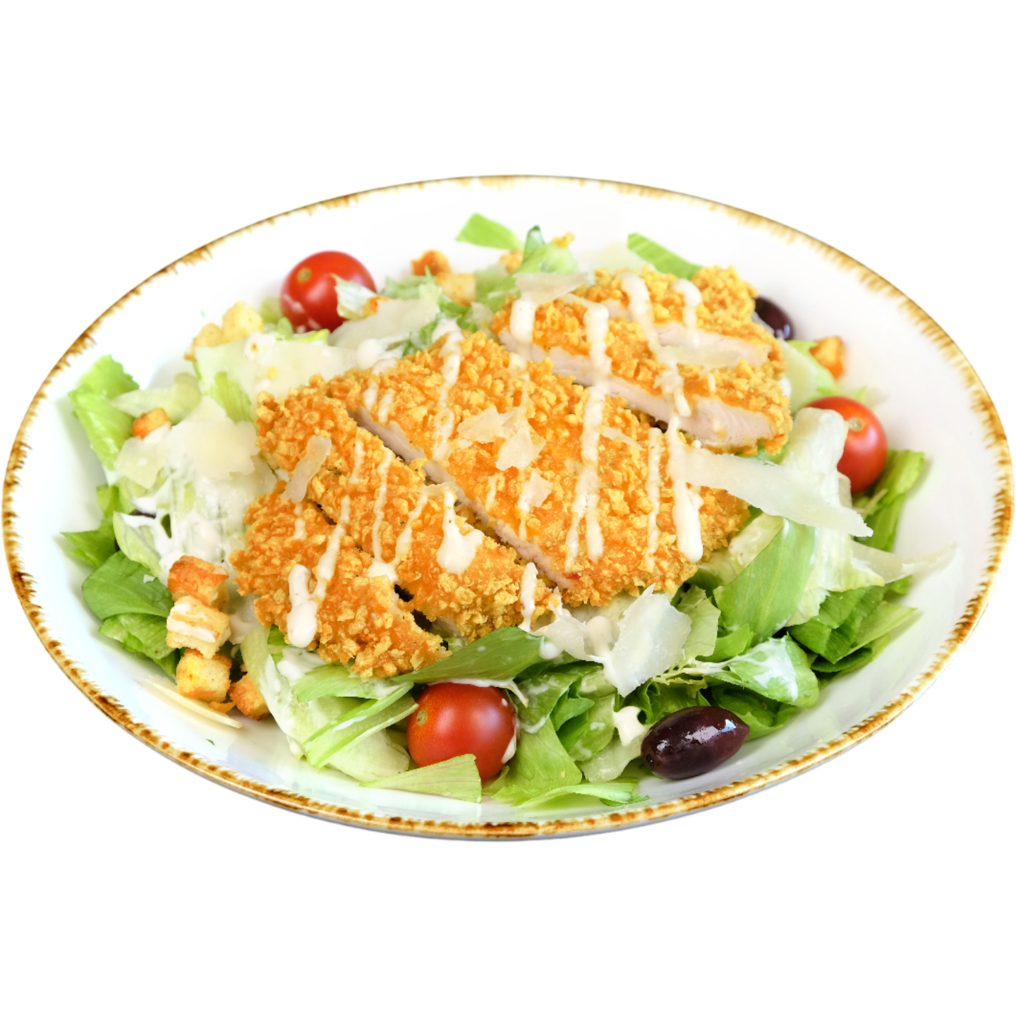 салата "Цезар" с хрупкаво пиле